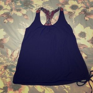 American Rag Black Cross Back Halter Top